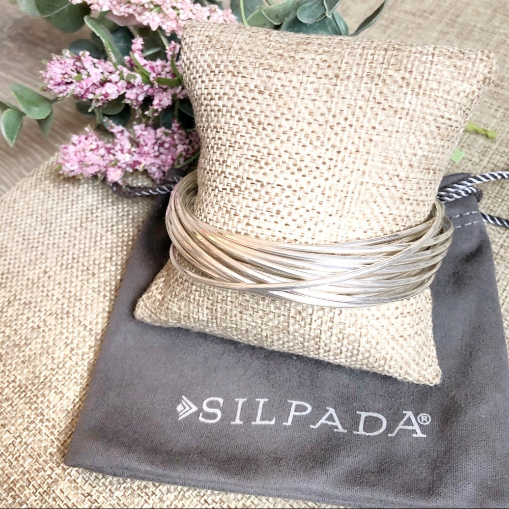 SILPADA ‘21-Bangle Salute’ .925 Sterling Silver Bracelet LIKE NEW - Picture 7 of 9